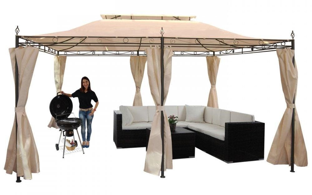 Pergola s boční stěnou 4x3 m WH5140 Dekorhome