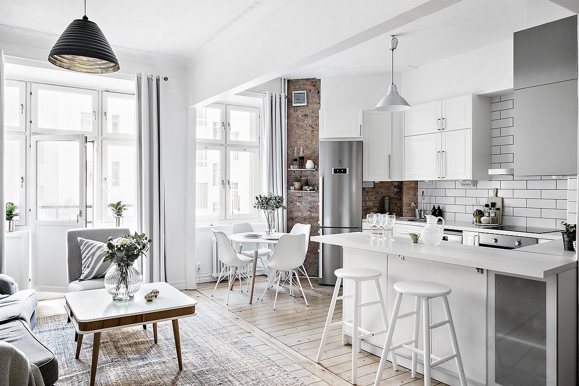 Kuchyně propojená s obývacím pokojem - ilustrační obrázek, zdroj