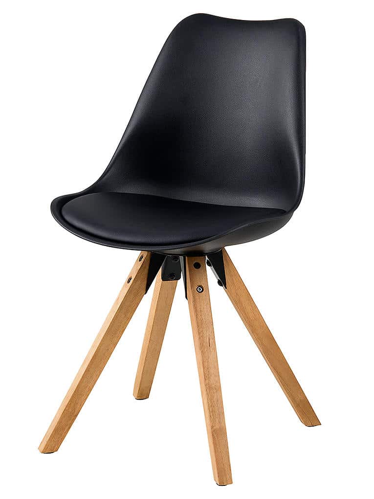 Jídelní židle Damian (SET 2 ks), dřevo/černá - dřevo / černá