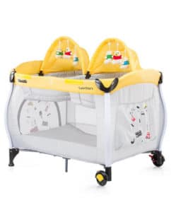 CHIPOLINO LTD. CHIPOLINO Cestovní postýlka pro dvojčata Play pen and crib Twin stars - lemon