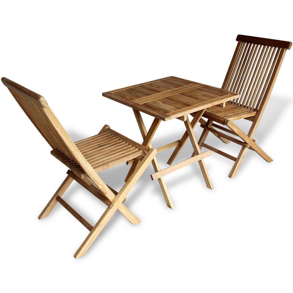 Zahradní nábytek bistro set, 3 kusy, teak, skládací